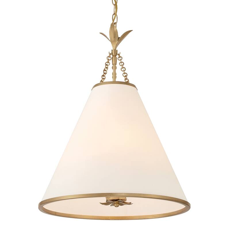 Crystorama Lighting Group 564 Broche 4 Light 18" Wide Pendant with - Antique Gold