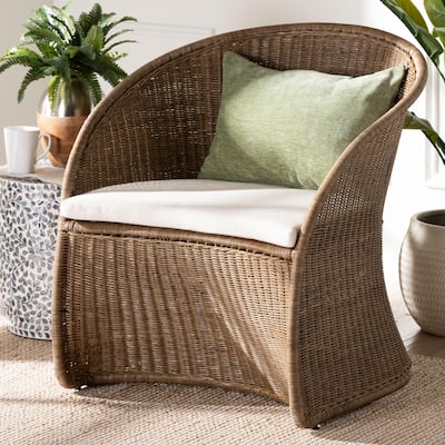 Kintamani Bohemian Greywashed Rattan Accent Chair