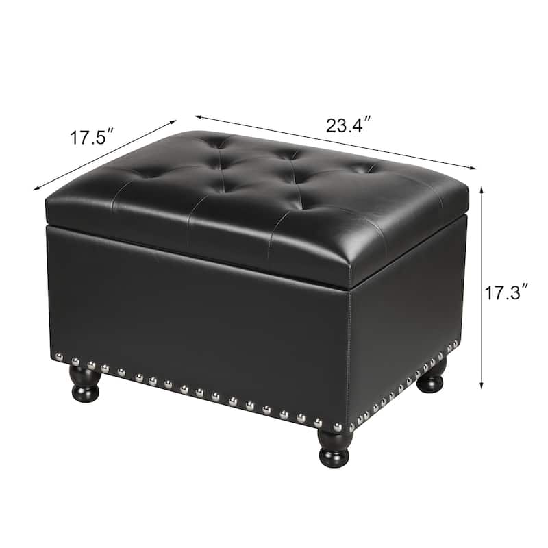 Adeco High End Classy Tufted Storage Ottoman Bench Footstool