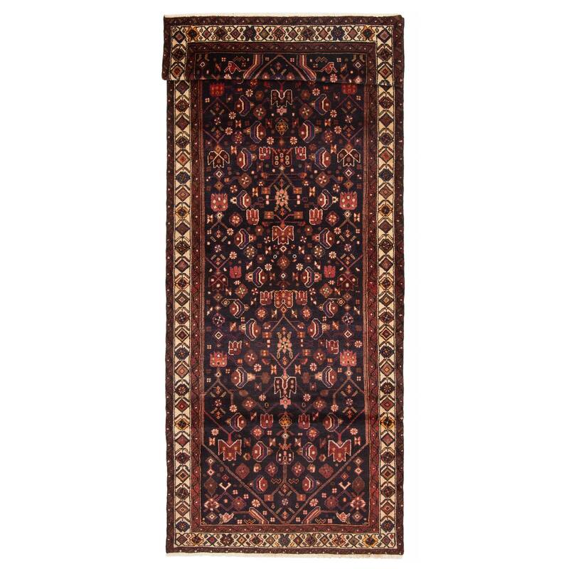 ECARPETGALLERY Hand-knotted Andelz Navy Wool Rug - 3'8 x 10'1 - Dark Navy - 3'8 x 10'1