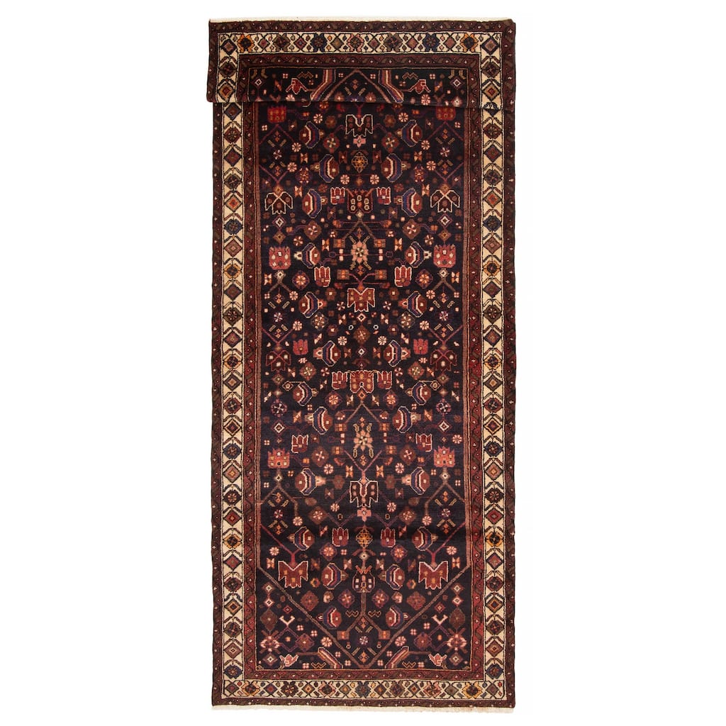 ECARPETGALLERY Hand-knotted Andelz Navy Wool Rug - 3'8 x 10'1