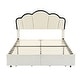 preview thumbnail 10 of 28, Beige Full Upholstered Bed with LED Lights and Drawers
