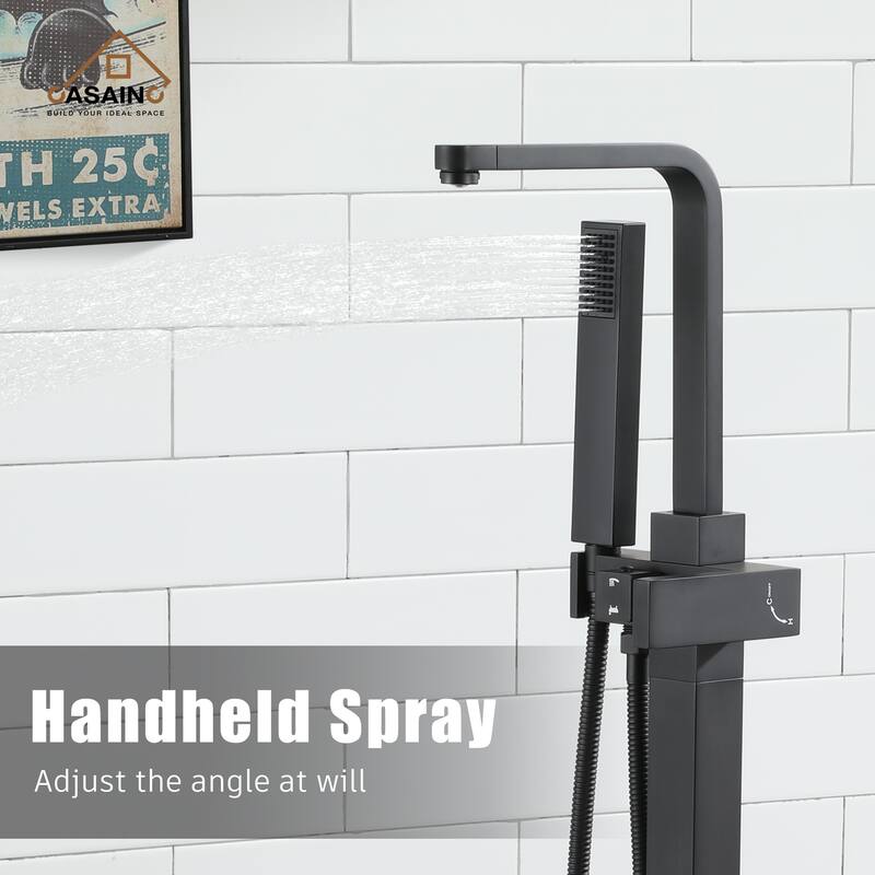CASAINC 1-Handle Freestanding Tub Faucet with Handheld Shower Head