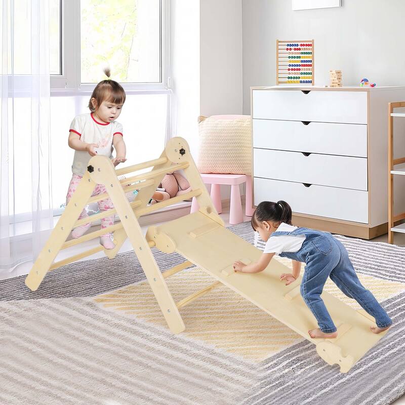 Costway 3-in-1 Triangular Climbing Toys Foldable & Height-adjustable - See Details