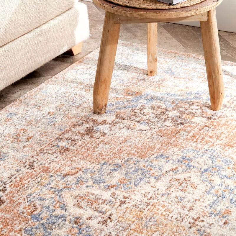 Nuloom Transitional Vintage Cathilene Cardinal Ornamental Faded Border Area Rug