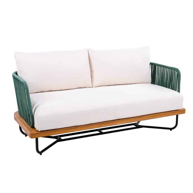 Christopher Knight Home - Jason Outdoor Acacia Wood Loveseat With Table