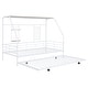 preview thumbnail 15 of 38, Metal Twin Size House Bed with Trundle and Built-in Shelf,Kids Bed Design