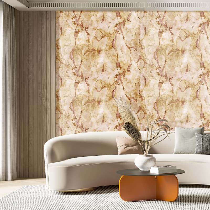 Galerie Wallcoverings Italian Design Collection Marmo Marble Effect Vinyl on Non-woven Metallic Wallpaper Roll Double Width