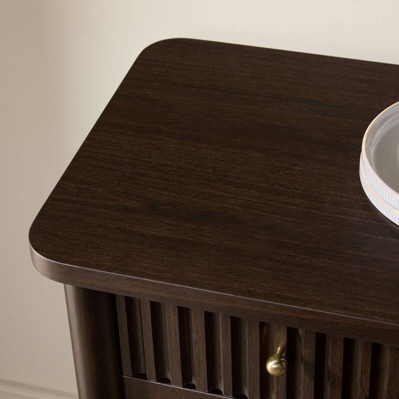 Walker Edison Modern Fluted Wood Buffet Sideboard with Storage