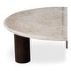 preview thumbnail 5 of 8, NADAAL STUDIOS Harper, Coffee Table Stone Top with Mango Wood Base - 42 X 42 X 16.14