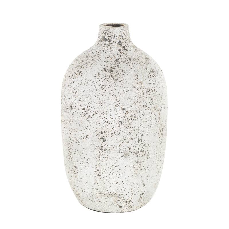 White Ceramic Antique Style Textured Decorative Vase
