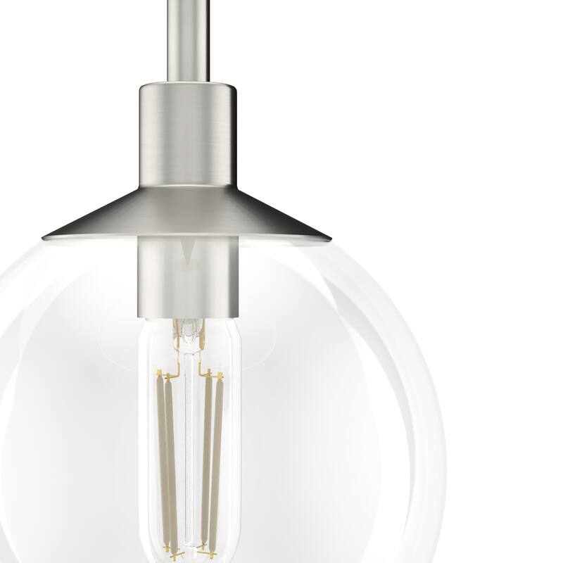 Hunter Xidane 1 Light Clear Glass Pendant or Semi-Flush Light - Kitchen Island, Dining Room, Entry - Glam, Contemporary