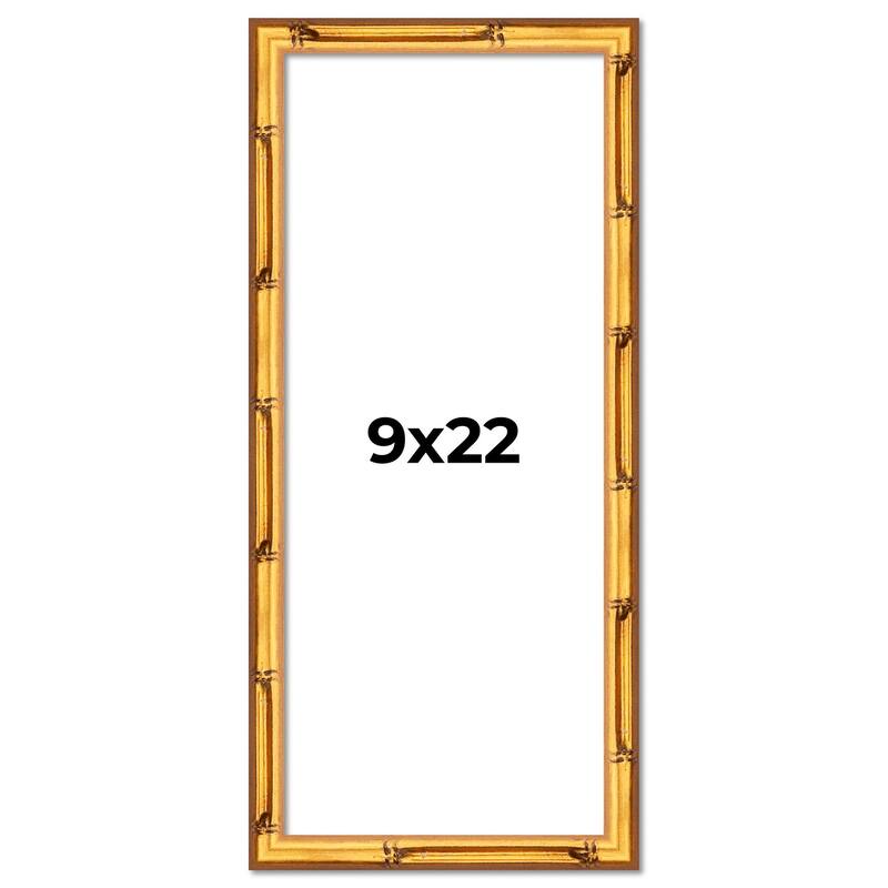 9x22 Frame Gold Bamboo Picture Frame Modern Photo Frame Includes UV Acrylic Shatter Guard Front Acid Free Foam Backing Board