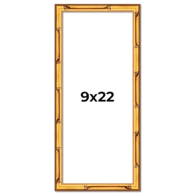 9x22 Frame Gold Bamboo Picture Frame Modern Photo Frame Includes UV Acrylic Shatter Guard Front Acid Free Foam Backing Board