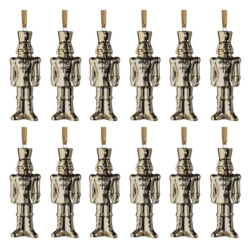 Ceramic Nutcracker Hanging Ornaments, Set of 12