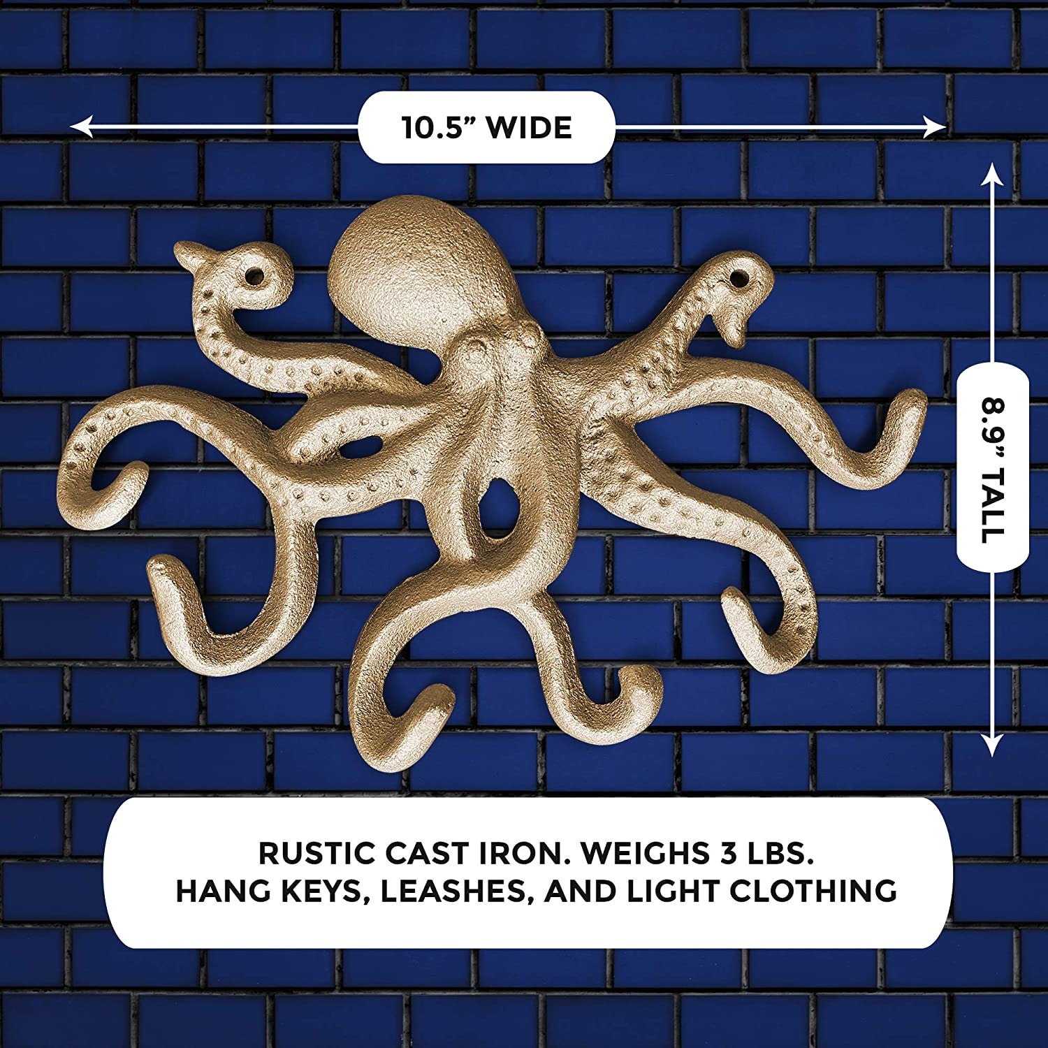 Wall Charmers Gold Cast Iron Octopus Wall Hook - On Sale - Bed Bath &  Beyond - 36621061