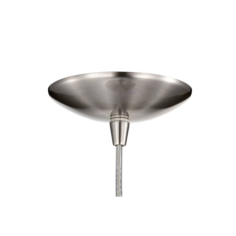 1-Light 12 in. Brushed Nickel Single Pendant with Teardrop Metal Shade