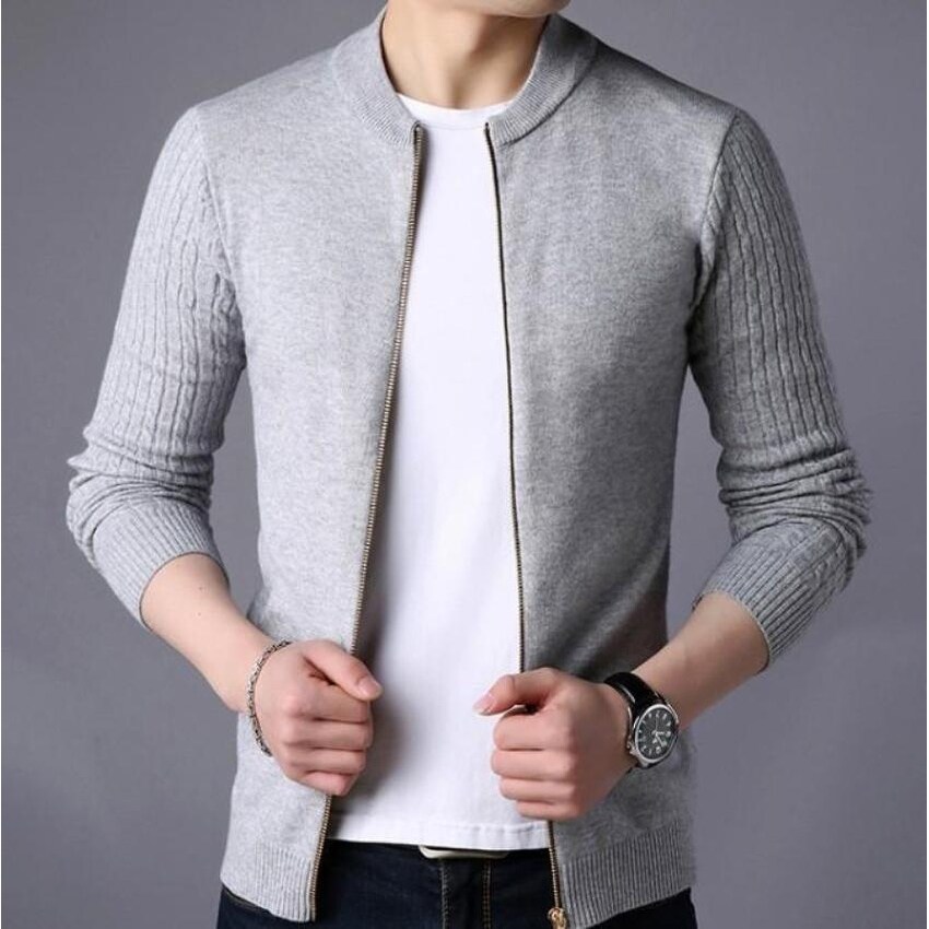 mens navy zip cardigan