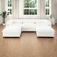 Option 3 Seater with 2 Ottoman White