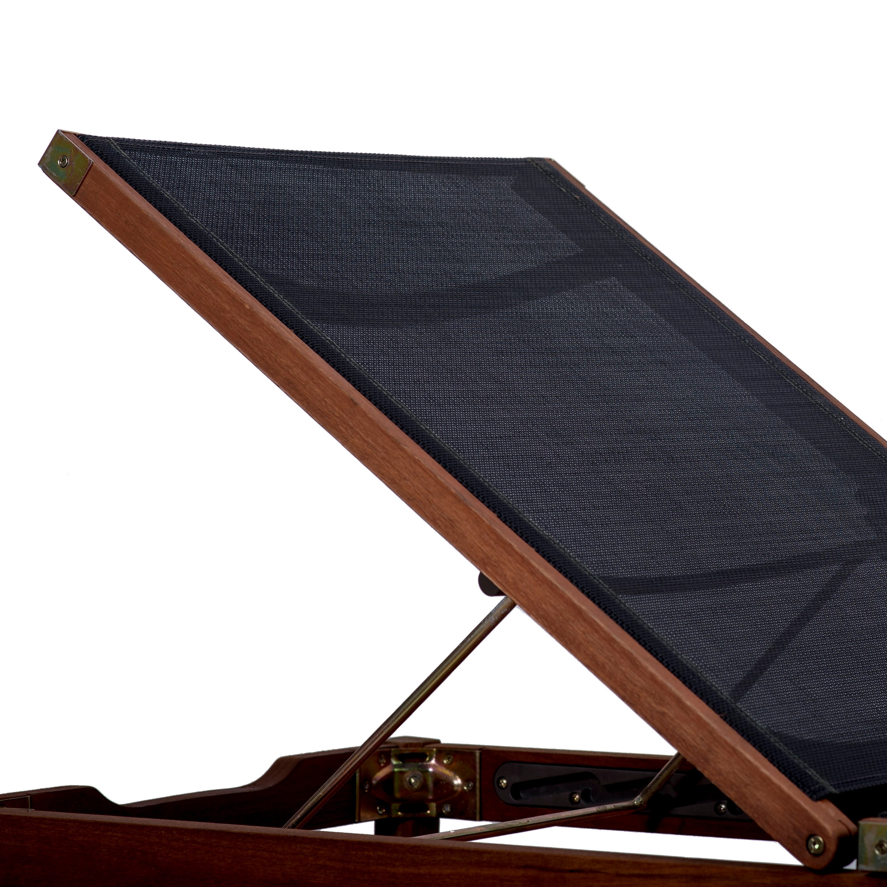 Amazonia Outdoor Patio Wooden Chaise Lounger – Single Piece Sunbed-image