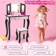 preview thumbnail 5 of 7, Pink MDF Vanity Set with Removable Tri-Folding Mirror and Leopard Print Perfect Gift for Kids - 24" x 11" x 38.5" (L × W × H)