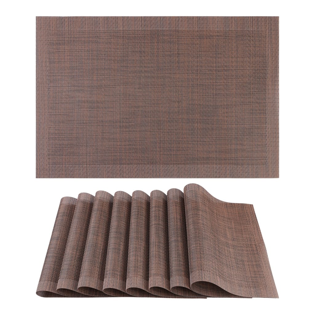 8 Pack Place Mats, PVC Placemats for Kitchen Dining Table Decor Heat Resistant Table Placemats Wipeable Table Mat - 18*12in