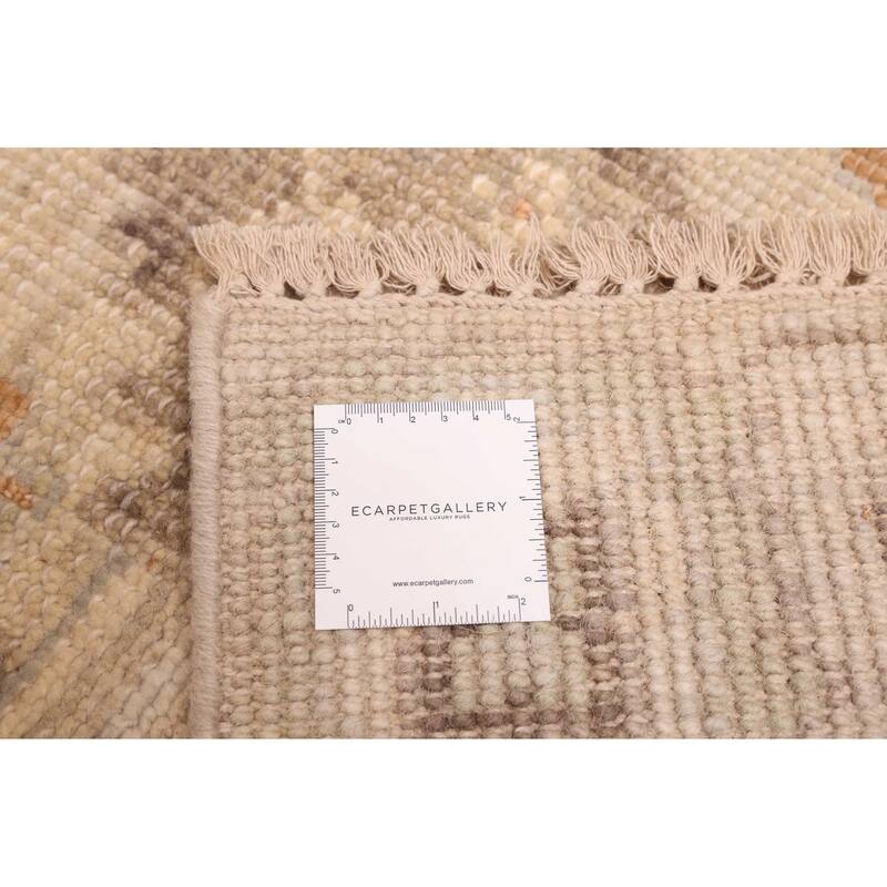 ECARPETGALLERY Hand-knotted Kavya Oushak Light Khaki Wool Rug - 6'0 x 8'11