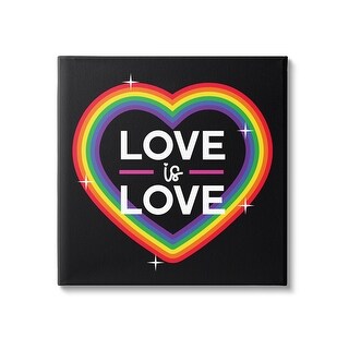 Stupell Love Rainbow Heart Pride Canvas Wall Art by Angela Nickeas ...