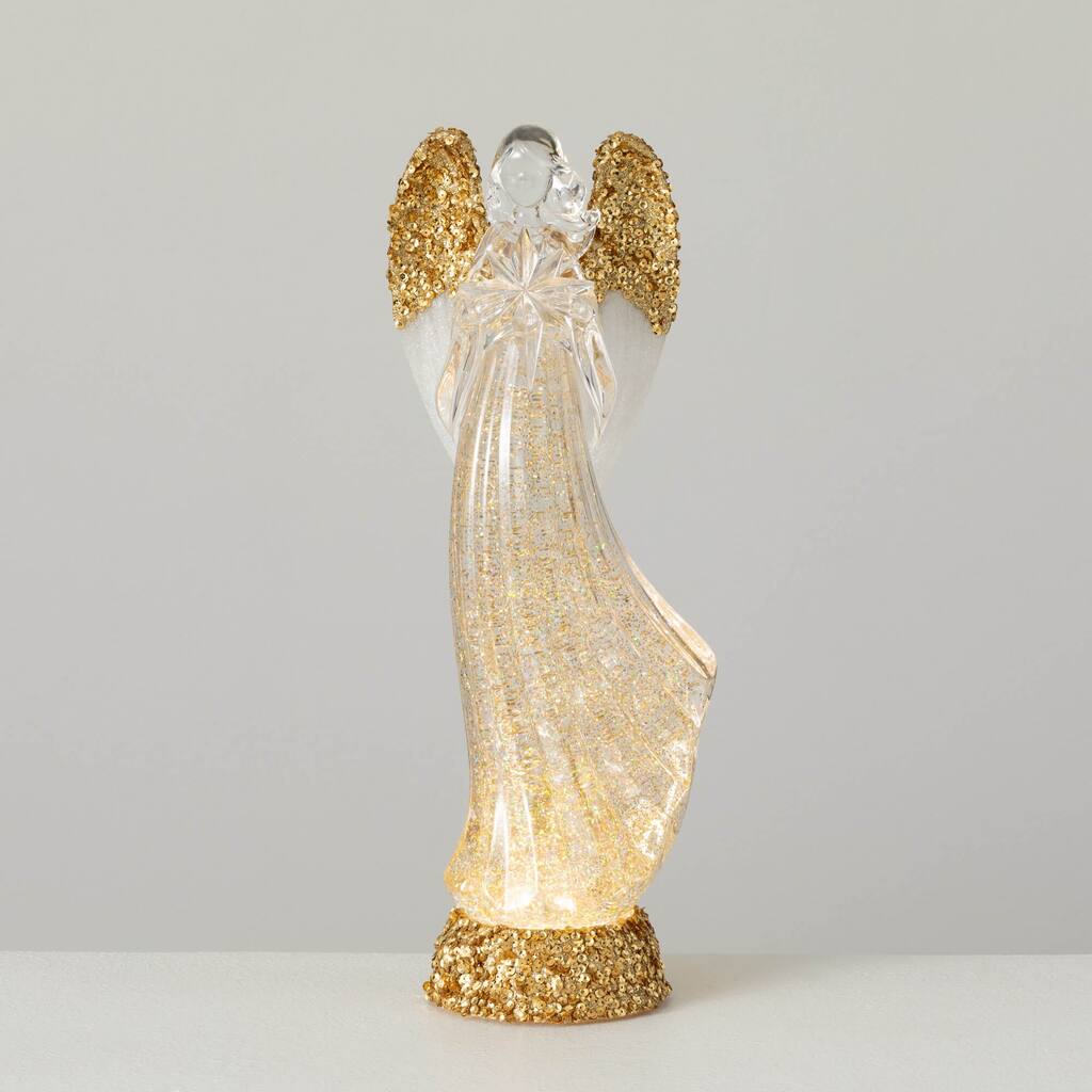 16.25"H Sullivans Christmas Lighted Angel Shimmer Figurine, Multicolor