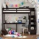 preview thumbnail 2 of 11, Twin Size Loft Bed With Storage Staircase And Built-in Desk for Home