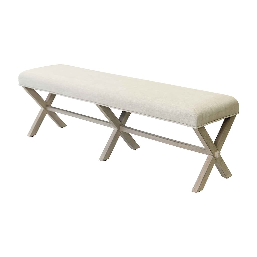 Modern Farmhouse Wood Dining Table Bench, Kitchen seat, Fully Assembled, Brown