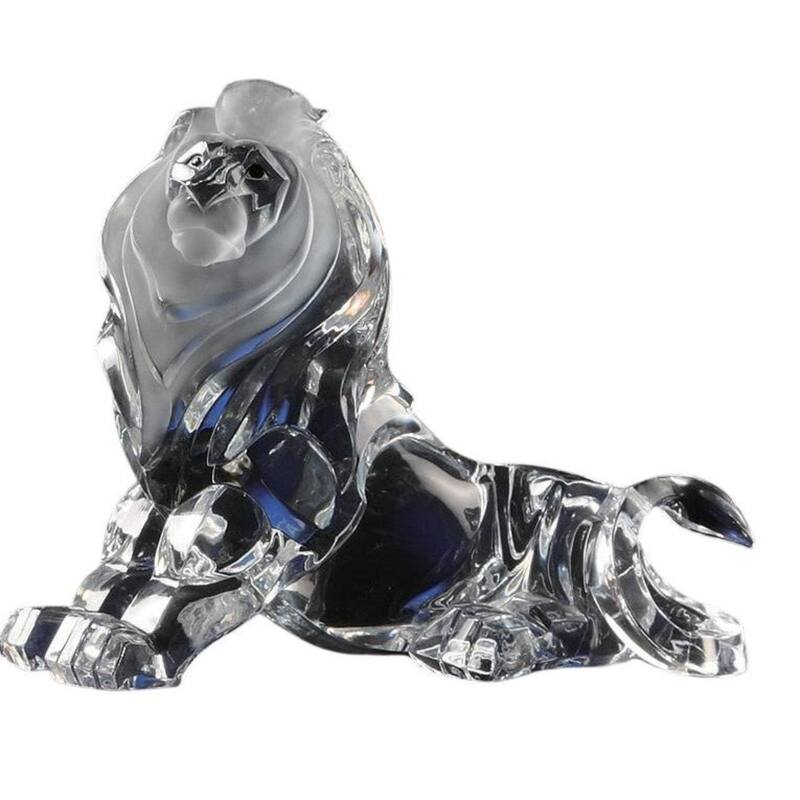 Icy Crystal Lion Tabletop Figurines - 5.5" - Set of 2
