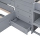 preview thumbnail 25 of 26, L-shaped Space-Saving Twin Loft and Twin Platform Bed with 7 Drawers and Full Guardrails
