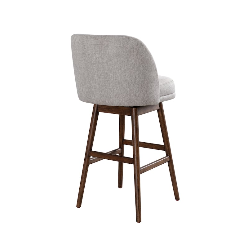 Sadie Modern Swivel Bar Stool, Upholstered Counter Height Chair with Solid Wood Frame