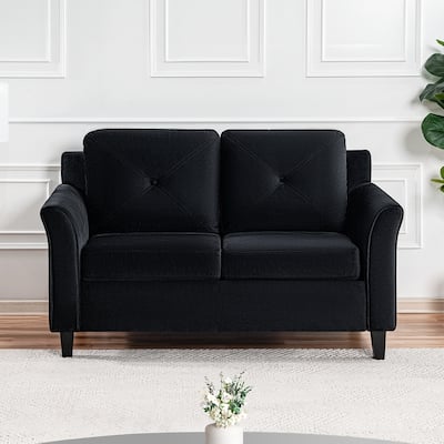 Premium Genuine Leather Loveseat with Deep Plush Seating and Goose Feather Cushions for Ultimate Comfort