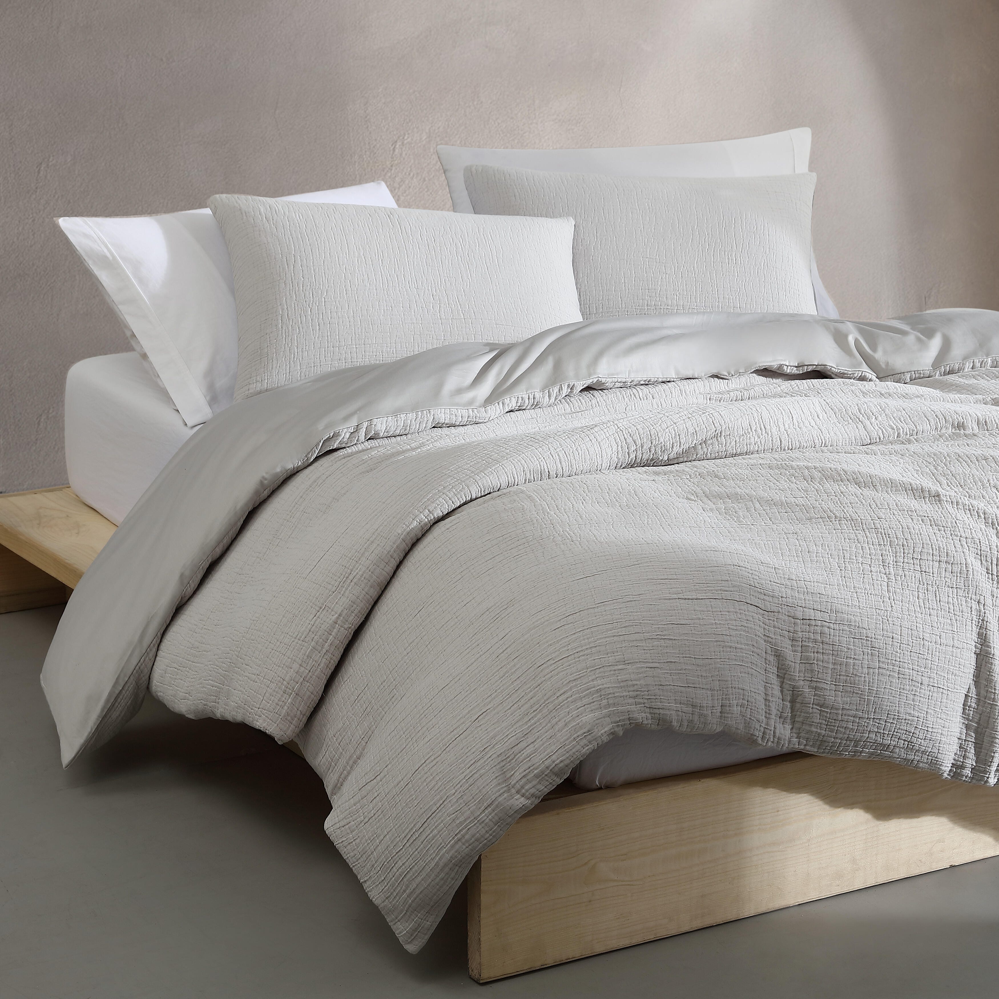 Calvin Klein Washed Texture Solid Cotton Comforter Set