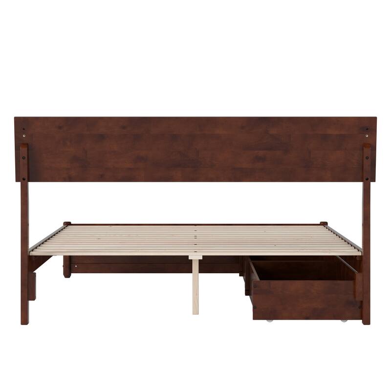 Norla Wood Platform Bed with Storage Drawers