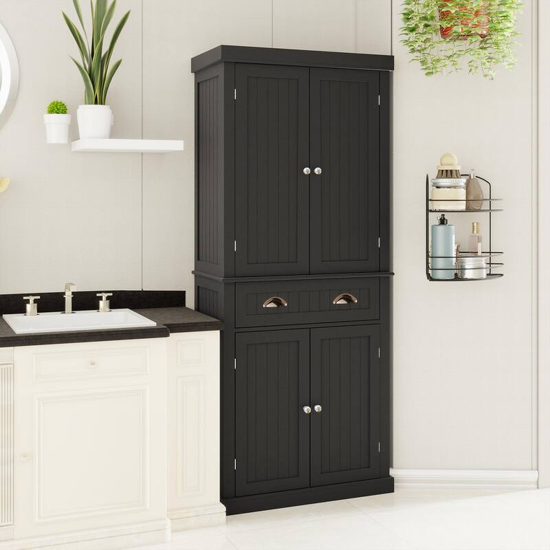 Kitchen Pantry Storage Cabinet Sideboard with 2 Adjustable Shelves, Kitchen Buffet Cupboard for Dining Room