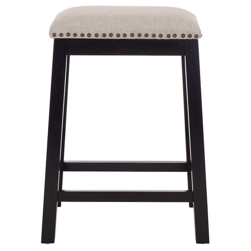 SAFAVIEH Ikuko White Counter Stool - 18.8" W x 13" L x 25" H - 19"W x 13"D x 25"H