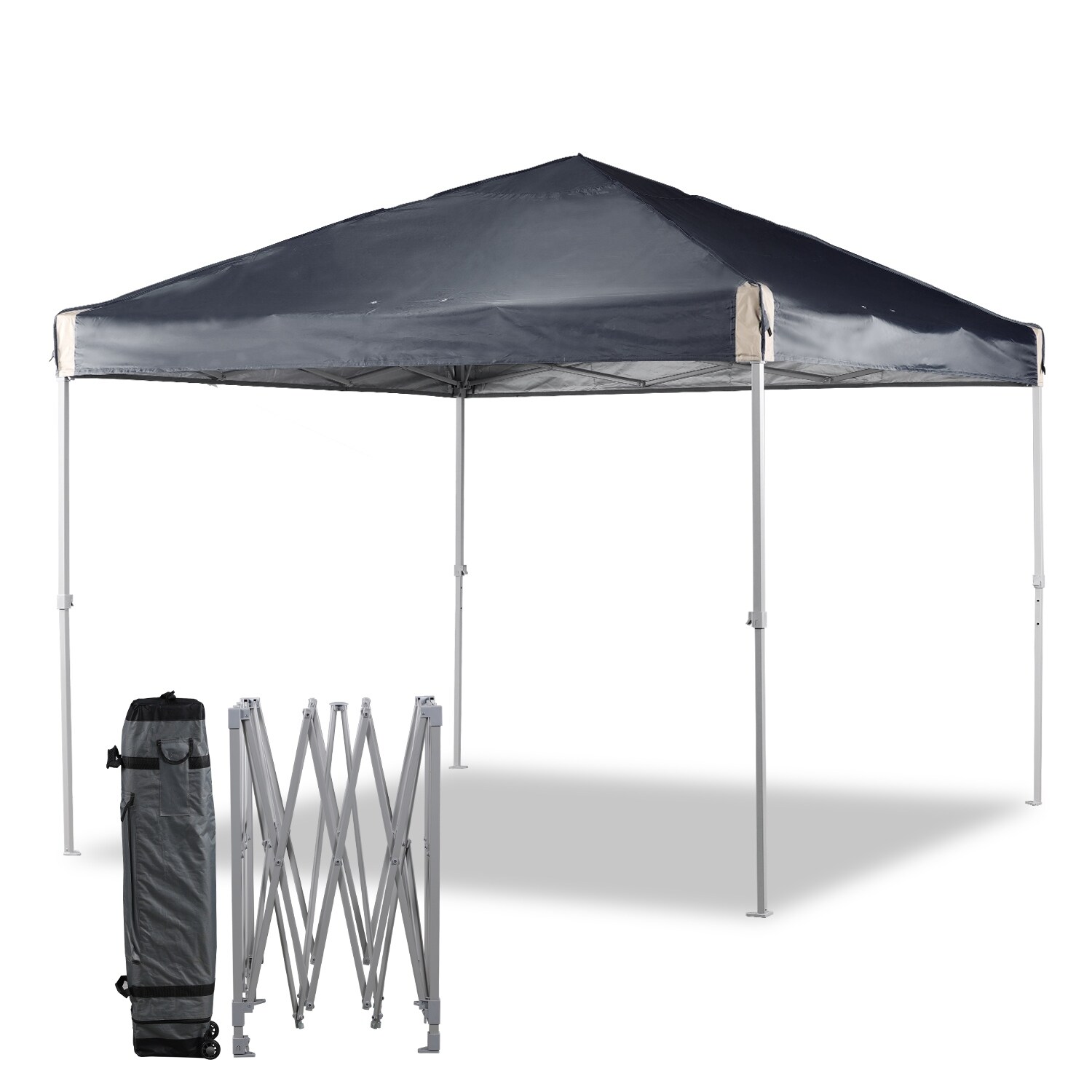 Aoodor 10 x 10 FT Pop Up Canopy Tent with Roller Bag Portable Instant Shade Canopy for Camping Party and Other Outdoor Events Grey
