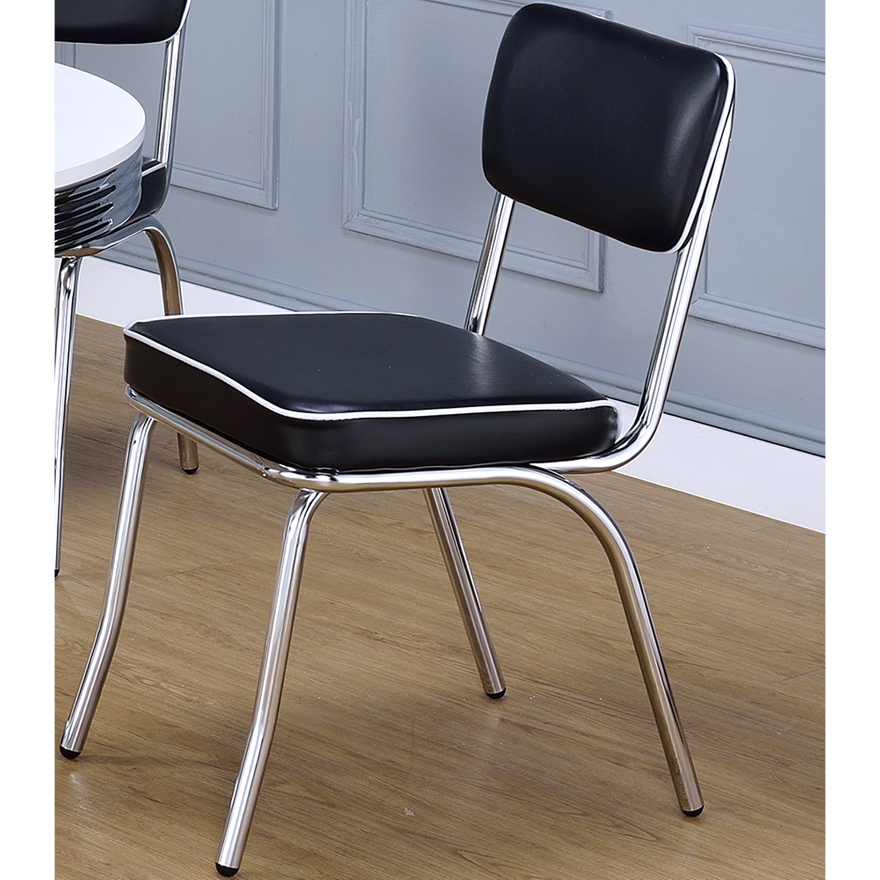 Nostalgic Bistro Retro Design Black Dining Chairs (Set of 2)