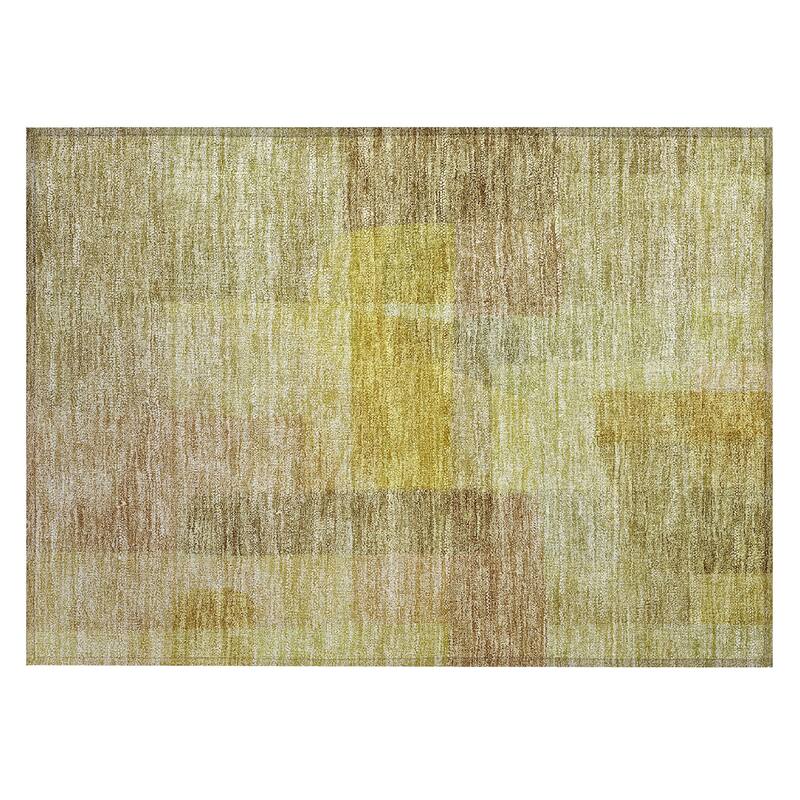 Machine Washable Indoor/ Outdoor Contemporary Abstract Chantille Rug