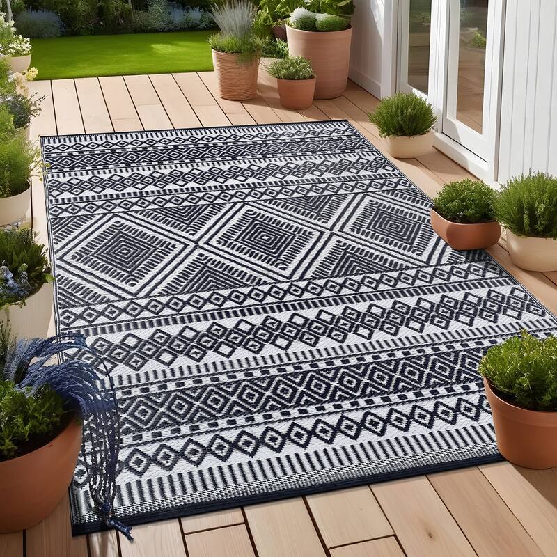 Beverly Rug Boho Outdoor Rug Waterproof for Patio, RV Camping