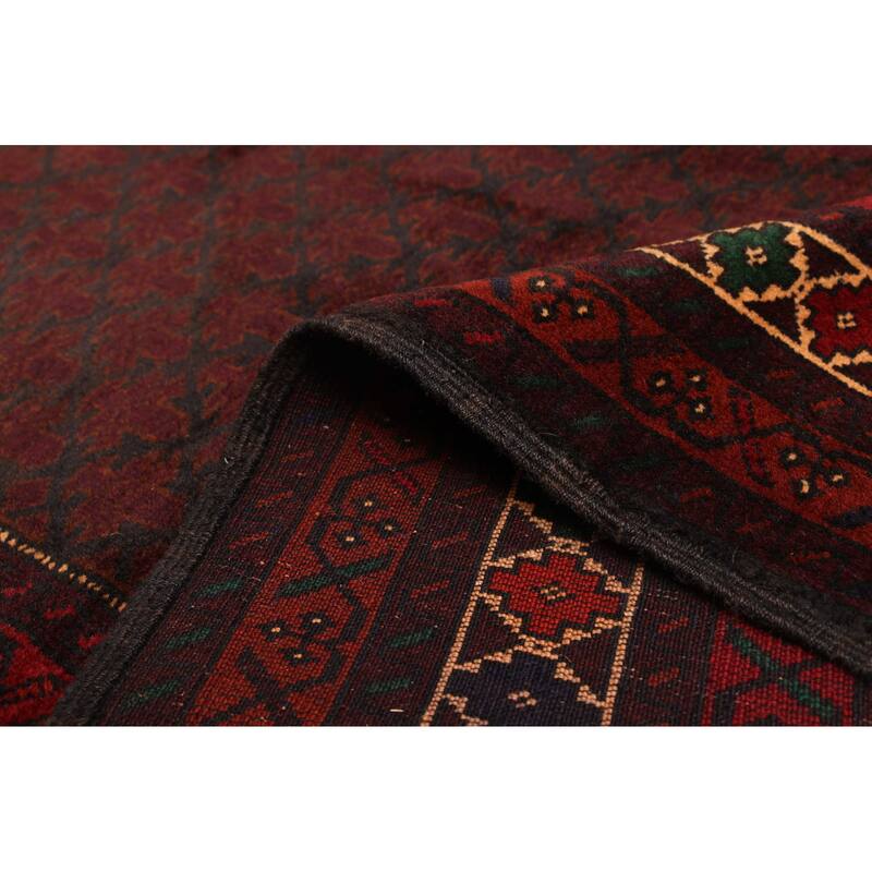 ECARPETGALLERY Hand-knotted Teimani Dark Burgundy Wool Rug - 4'0 x 6'4