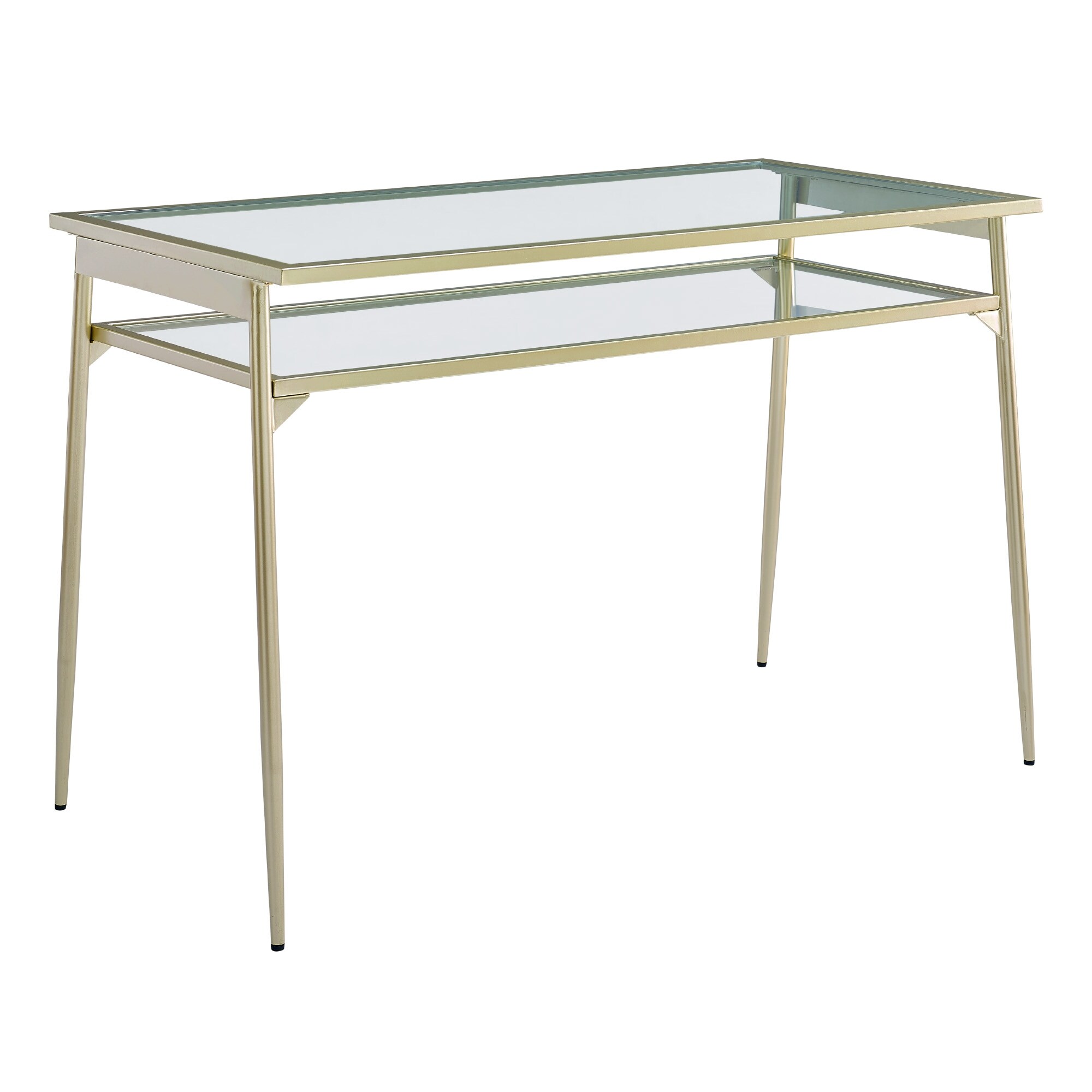 DISCO Silver Orchid 48 inch Metal and Glass Two Tier Desk Bed
