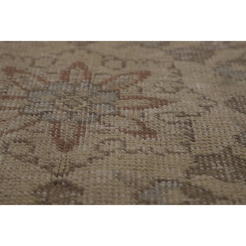 Medallion Tabriz Persian Vintage Rug Hand-Knotted Wool Carpet - 9'9" x 12'8"