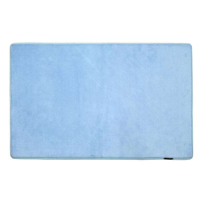 FABBRICA HOME Memory Foam Accent Rug in Solid 21x34 - 21x34 - skyblue