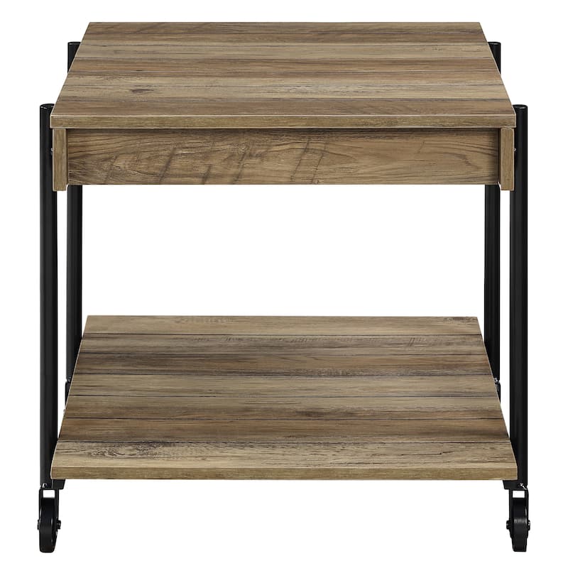 Hyssop Farmhouse Steel 2-Piece Coffee Table Set with Shelf by Furniture of America