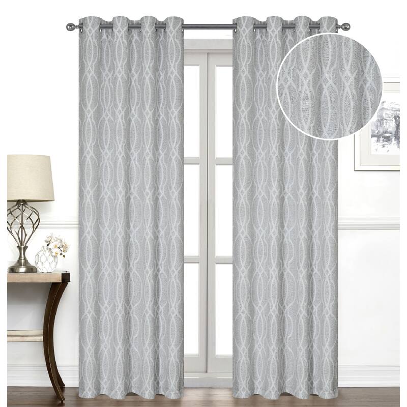 IH Casa Decor Jacquard Panel W 8 Grom Tilde Black 96" - Set of 2