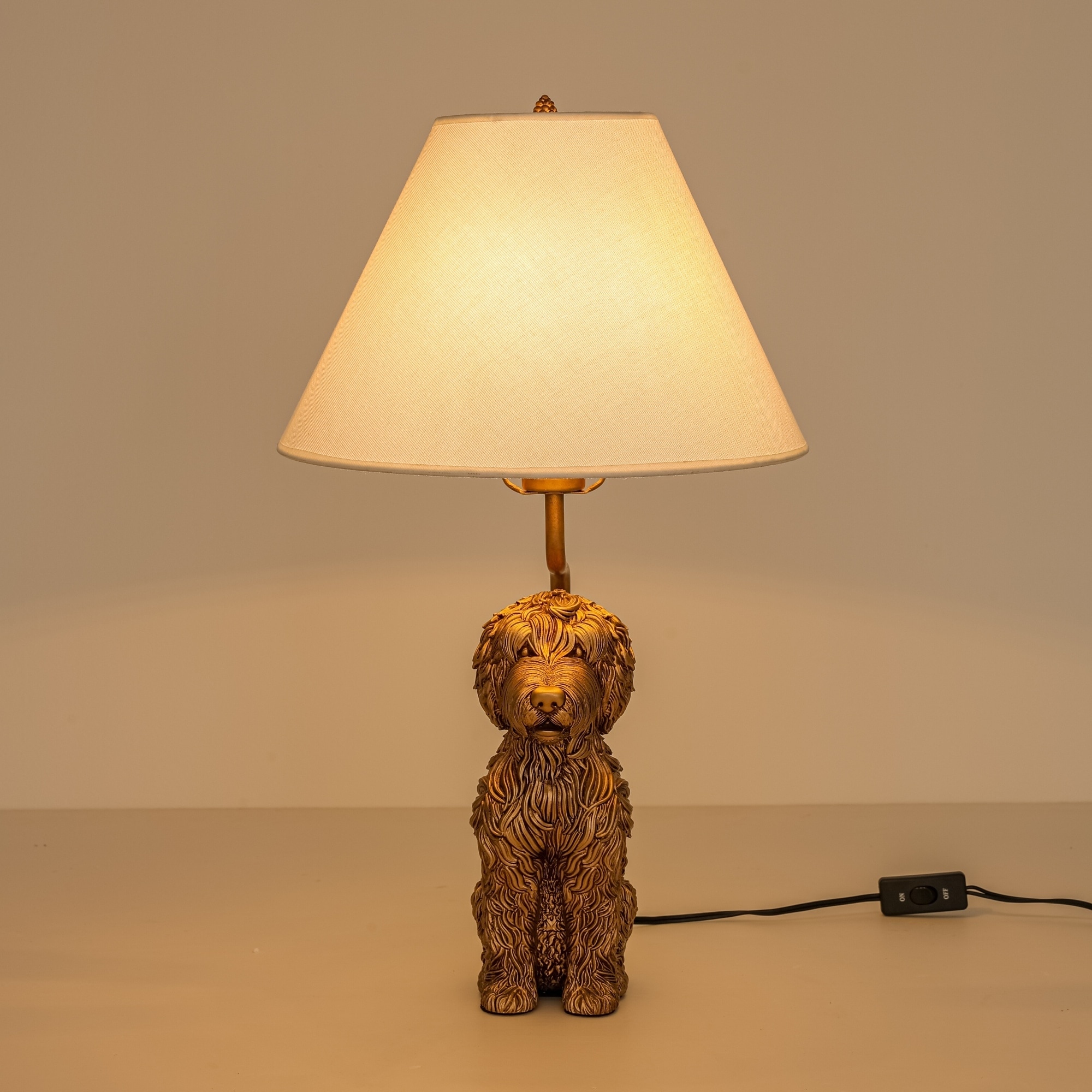 Rennnsan 1-Light Dog Sculpture Decor Table Lamp for Living Room, Kids Bedroom - 12.6 in. W x 21.6 in.H